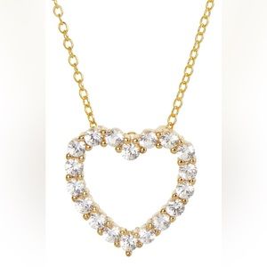 Savvy Cie Jewels 18K Gold Plated over Sterling Silver CZ Open Heart Pend…